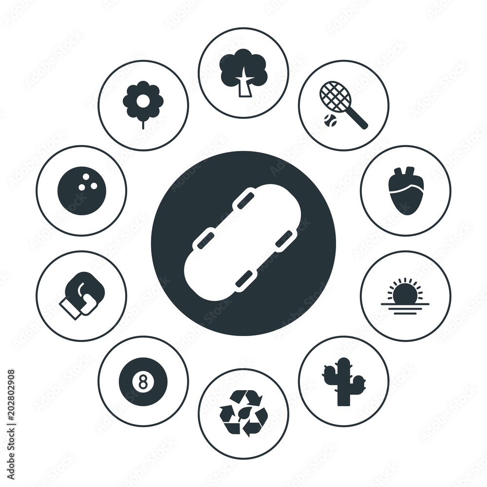 Φωτογραφία health, sports, nature Infographic Circle fill Icons Set