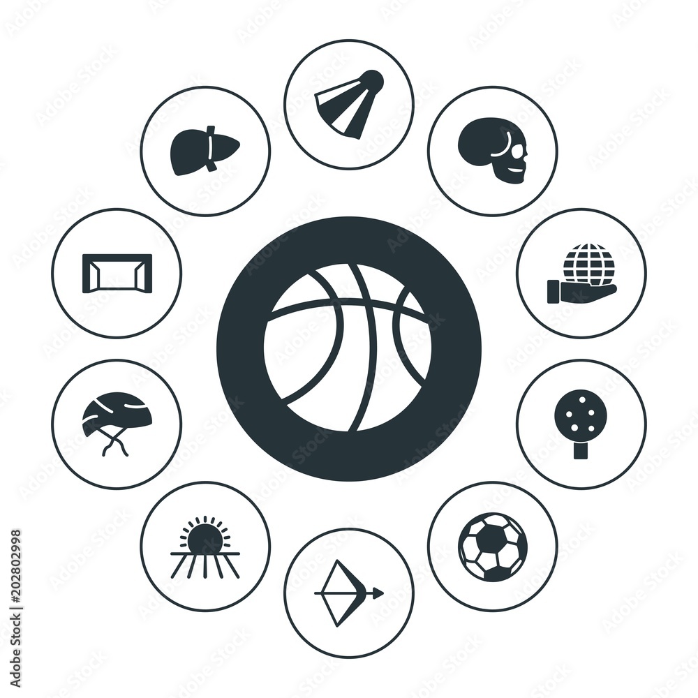 Φωτογραφία health, sports, nature Infographic Circle fill Icons Set