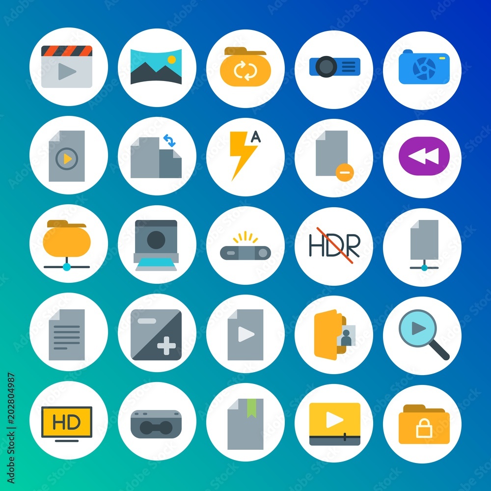 Modern Simple Set of folder, video, photos, files Vector flat Icons. Contains such Icons as file, media, hd, vhs, business, social and more on gradient background. Fully Editable. Pixel Perfect Modern Simple Set of folder, video, photos, files Vector flat Icons. Contains such Icons as file, media, hd, vhs, business, social and more on gradient background. Fully Editable. Pixel Perfect