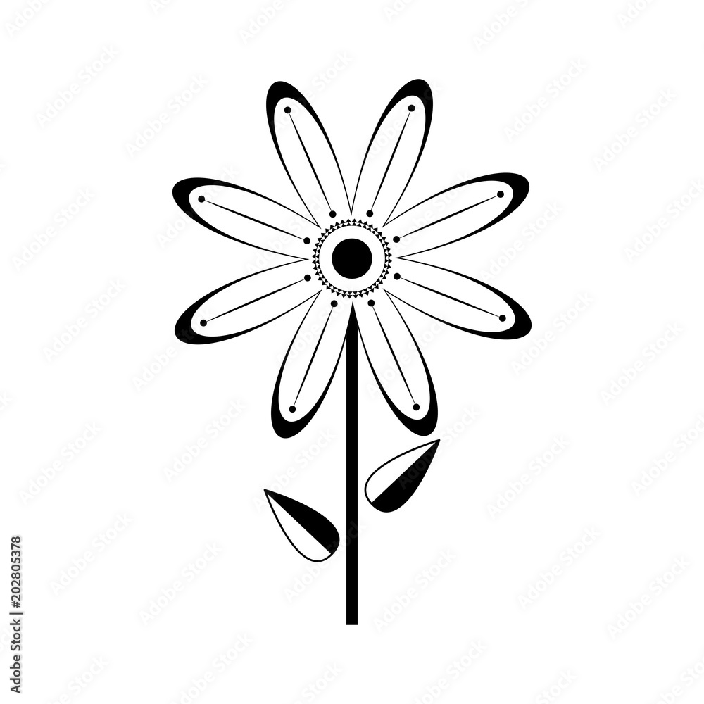 Isolated monochrome flower icon Isolated monochrome flower icon