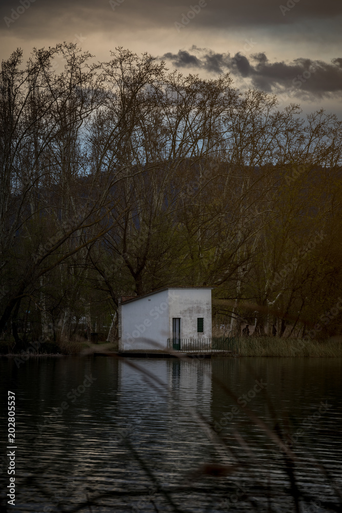 Fototapeta premium House on the edge of the lake