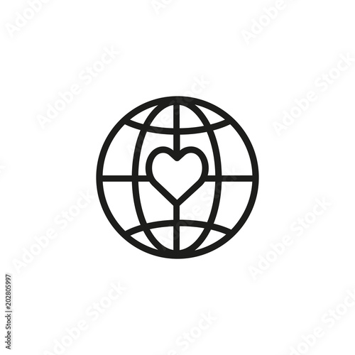 World peace line icon
