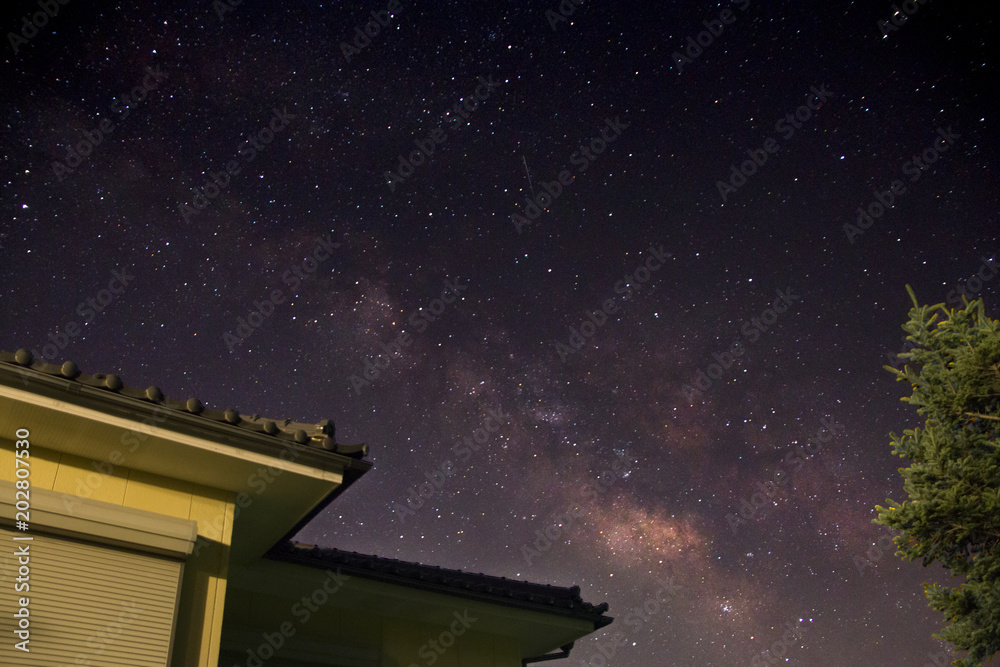The Milky Way is Visible in the Night Sky of Ueda, Nara Prefecture of Japan in Summer The Milky Way is Visible in the Night Sky of Ueda, Nara Prefecture of Japan in Summer