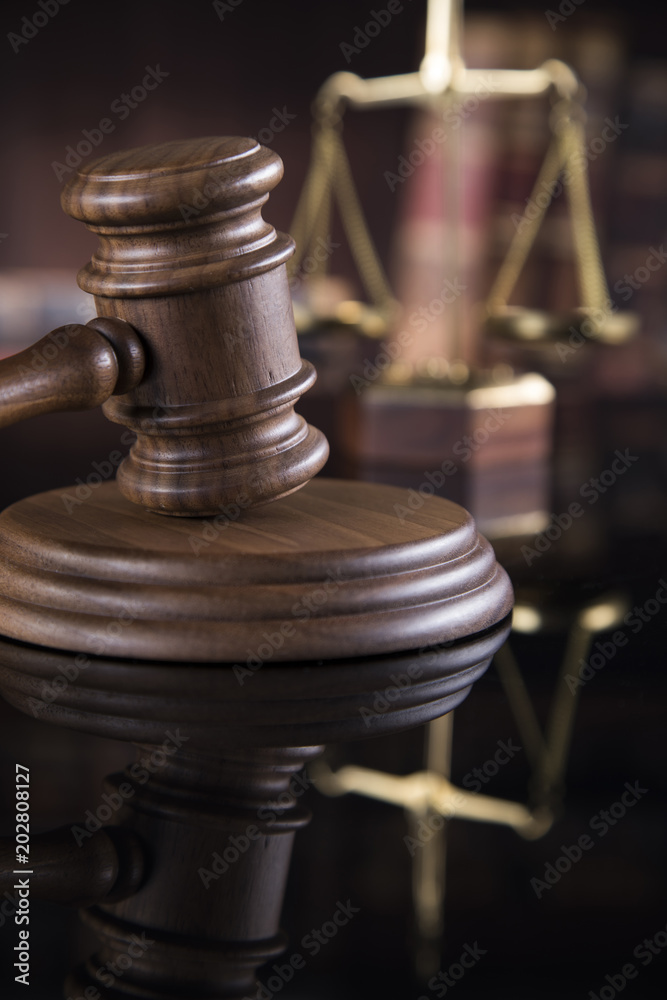 Judges wooden gavel and law Scales Judges wooden gavel and law Scales