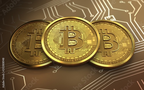 3d bitcoin stack photo