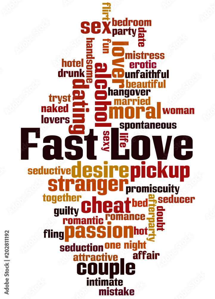 Fast love word cloud concept 3