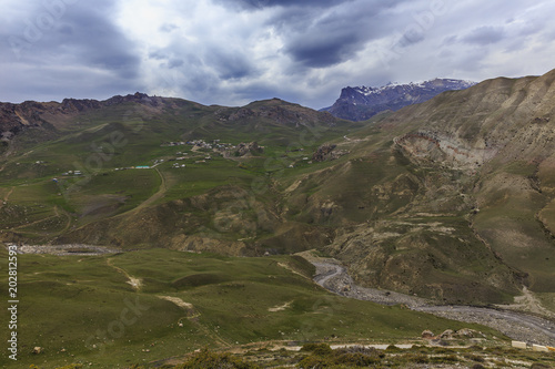 Jek Village in the mountains in spring