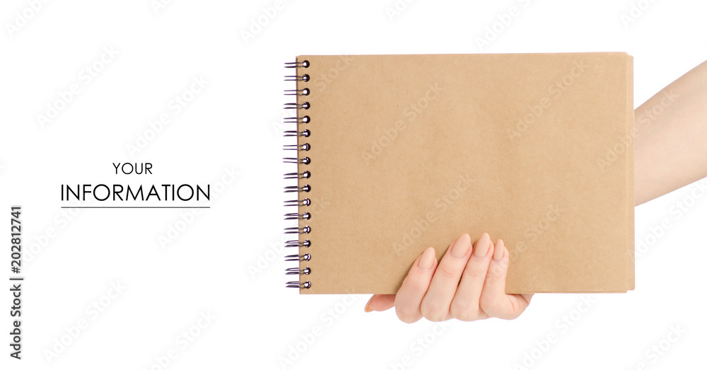 The diary notebook in hand pattern The diary notebook in hand pattern