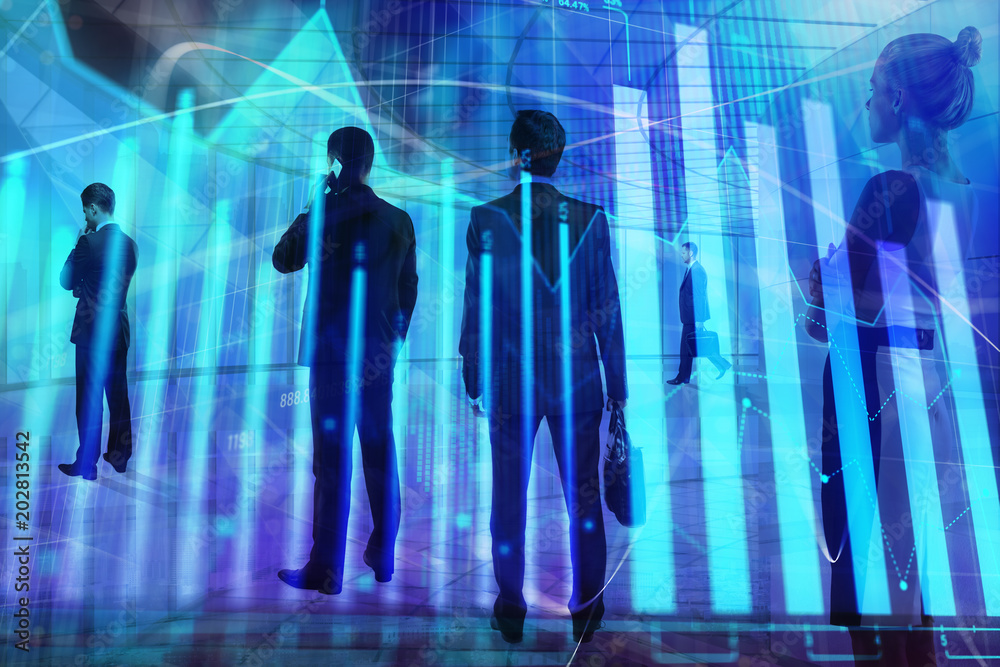 Meeting, teamwork, finance and stock exchange concept Meeting, teamwork, finance and stock exchange concept