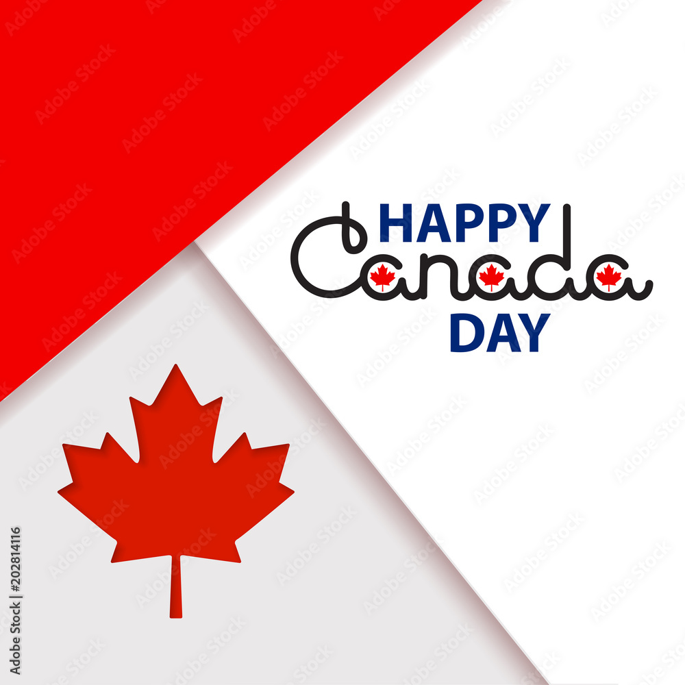 Happy Canada Day lettering isolated on white. Vector. Happy Canada Day lettering isolated on white. Vector.