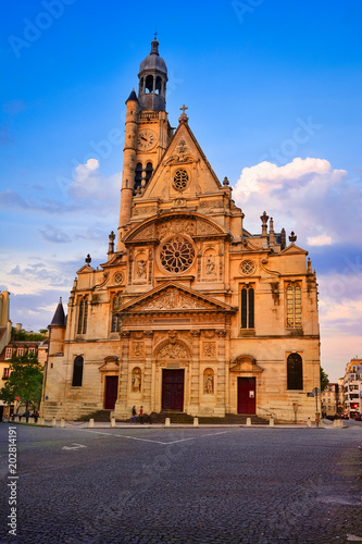 Sainte Genevieve, Paris, France: Saint Etienne du Mont is a church located on the Montagne Sainte Genevieve near the Pantheon. It contains the shrine of St. Genevieve, the patron saint of Paris.