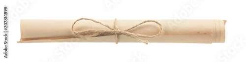 Vintage roll with string isolated on white