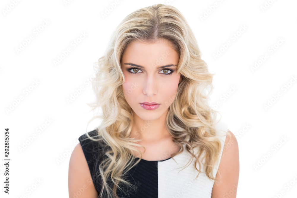 Serious blonde model looking at camera Serious blonde model looking at camera