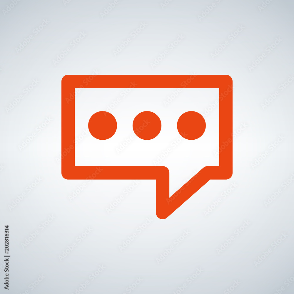 Orange Speech bubble Icon vector flat design, isolated on modern background. Orange Speech bubble Icon vector flat design, isolated on modern background.