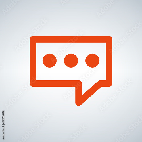 Orange Speech bubble Icon v...