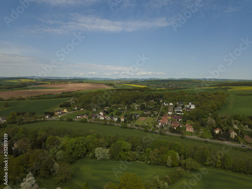 The village Hesserode in the Südharz region from above / Thuringia, Germany