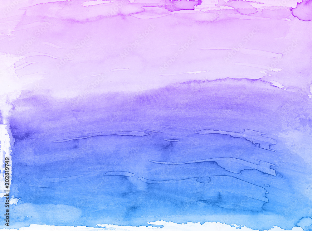 Pink and blue watercolor paint background.