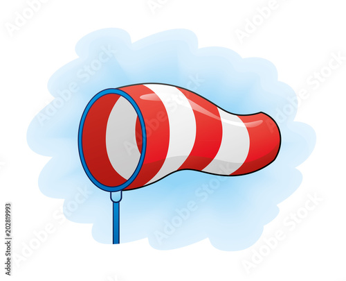 Windsock vector icon.