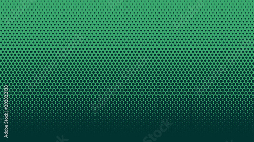 Halftone gradient dots background vector illustration. Green dark dotted, green light halftone texture. Pop Art green halftone, comics pattern. Background of Art. AI10