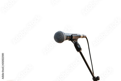 Microphone isolated on white background. Musical equipment.