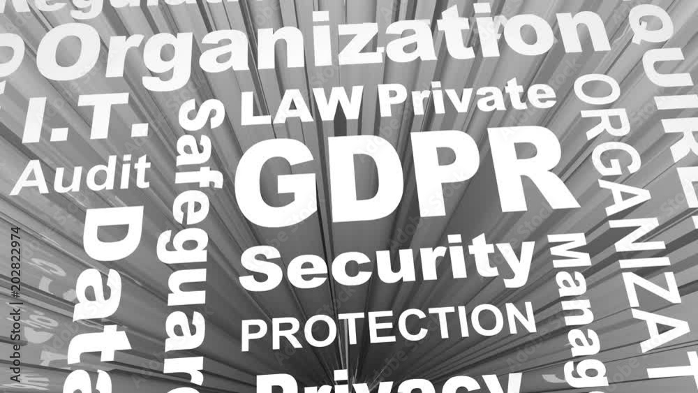 GDPR General Data Protection Regulation Word Collage 3d Animation GDPR General Data Protection Regulation Word Collage 3d Animation