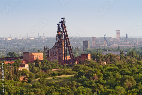 Industrial view of iron ore mine. Krivoy Rog, Ukraine