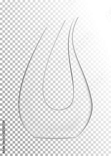 Vector illustration in photorealistic style. The image of a realistic glass transparent decanter for wine on a transparent background. Object to enrich the saturation of wine with oxygen. Serving wine photo