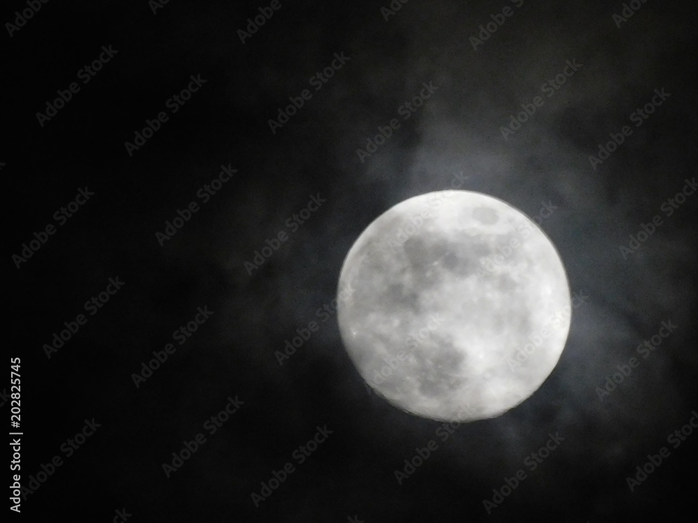 Full moon and storm Full moon and storm