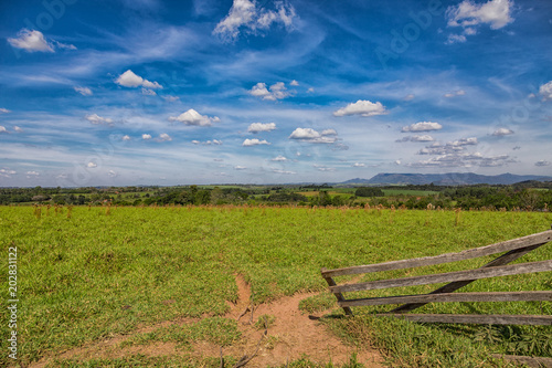 Pastureland in Paraguay overlooking the Ybytyruzu Mountains. photo