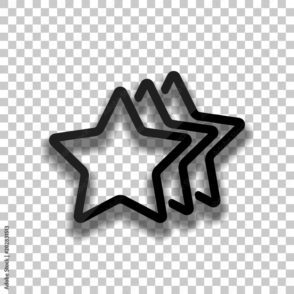 stars rate icon. Black glass icon with soft shadow on transparent background stars rate icon. Black glass icon with soft shadow on transparent background