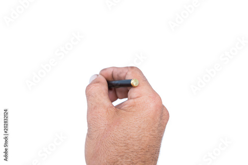  Hand writing with a pen