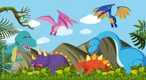 Different Kind of Dinosaur in Nature