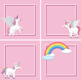 Unicorn Template on Pink Background