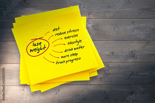 Foto Diet plan against sticky note