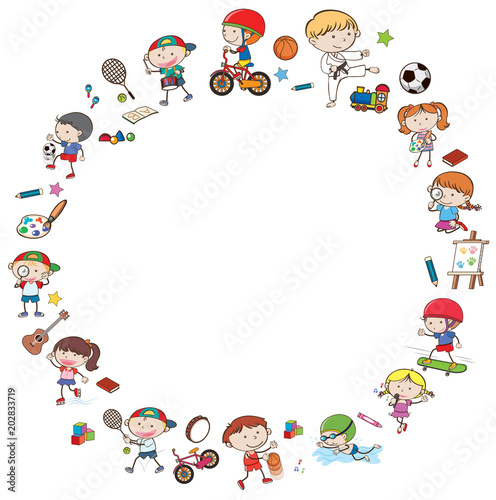 Doodle Kids with Activities Template