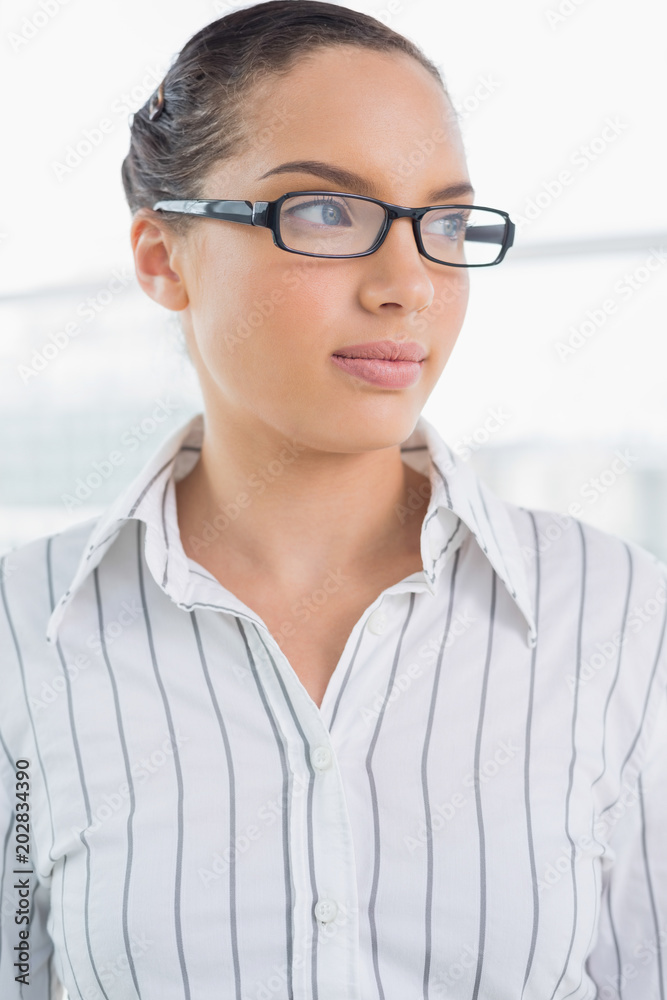 Pretty businesswoman with reading glasses Pretty businesswoman with reading glasses