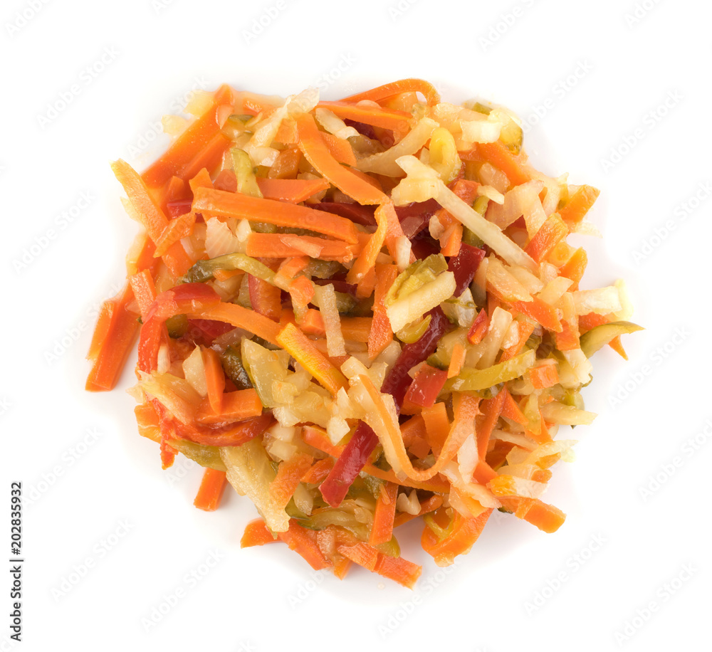 Chopped Pickled Vegetables Isolated Chopped Pickled Vegetables Isolated