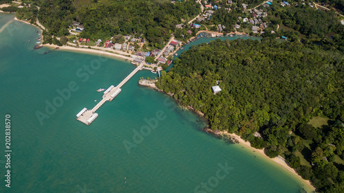 aerial view landscape of port Koh Yao Noi , Krabi Thailand