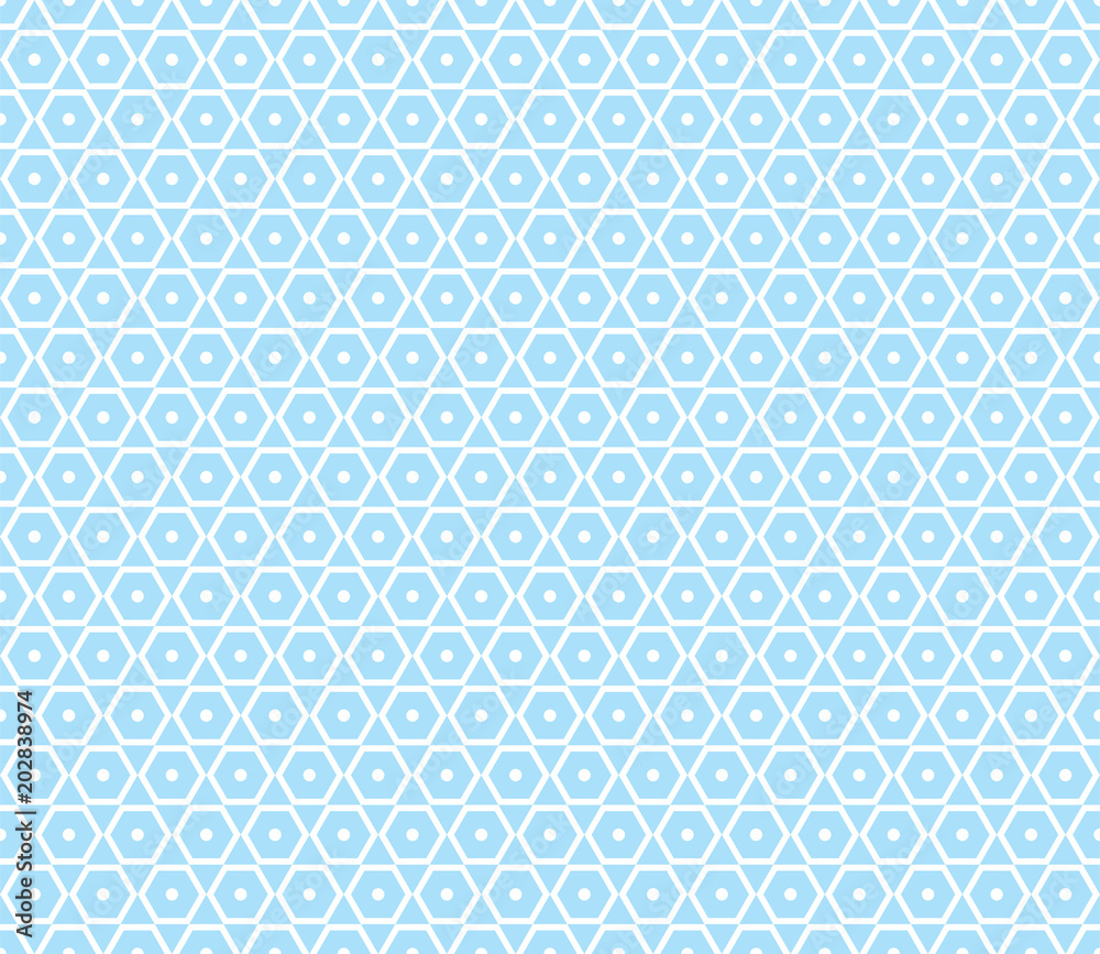 Seamless blue abstract geometrical hexagon pattern vector Seamless blue abstract geometrical hexagon pattern vector
