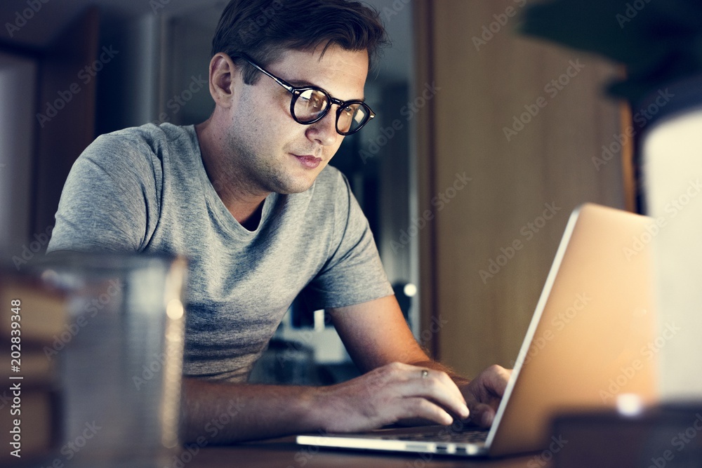 Man working on laptop Man working on laptop