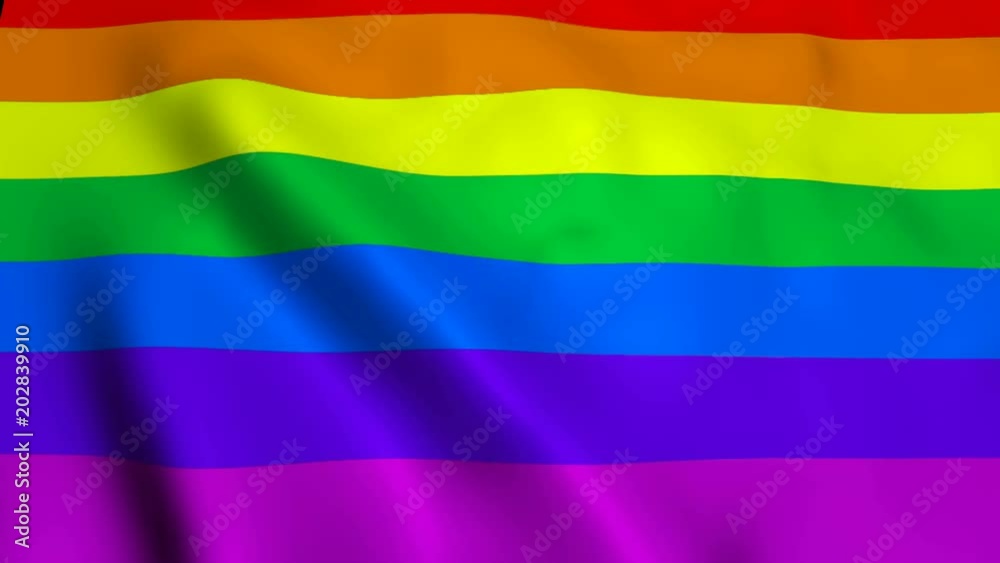 Waving rainbow gay rainbow flag on wind, 3d rendering backdrop, computer generating Waving rainbow gay rainbow flag on wind, 3d rendering backdrop, computer generating