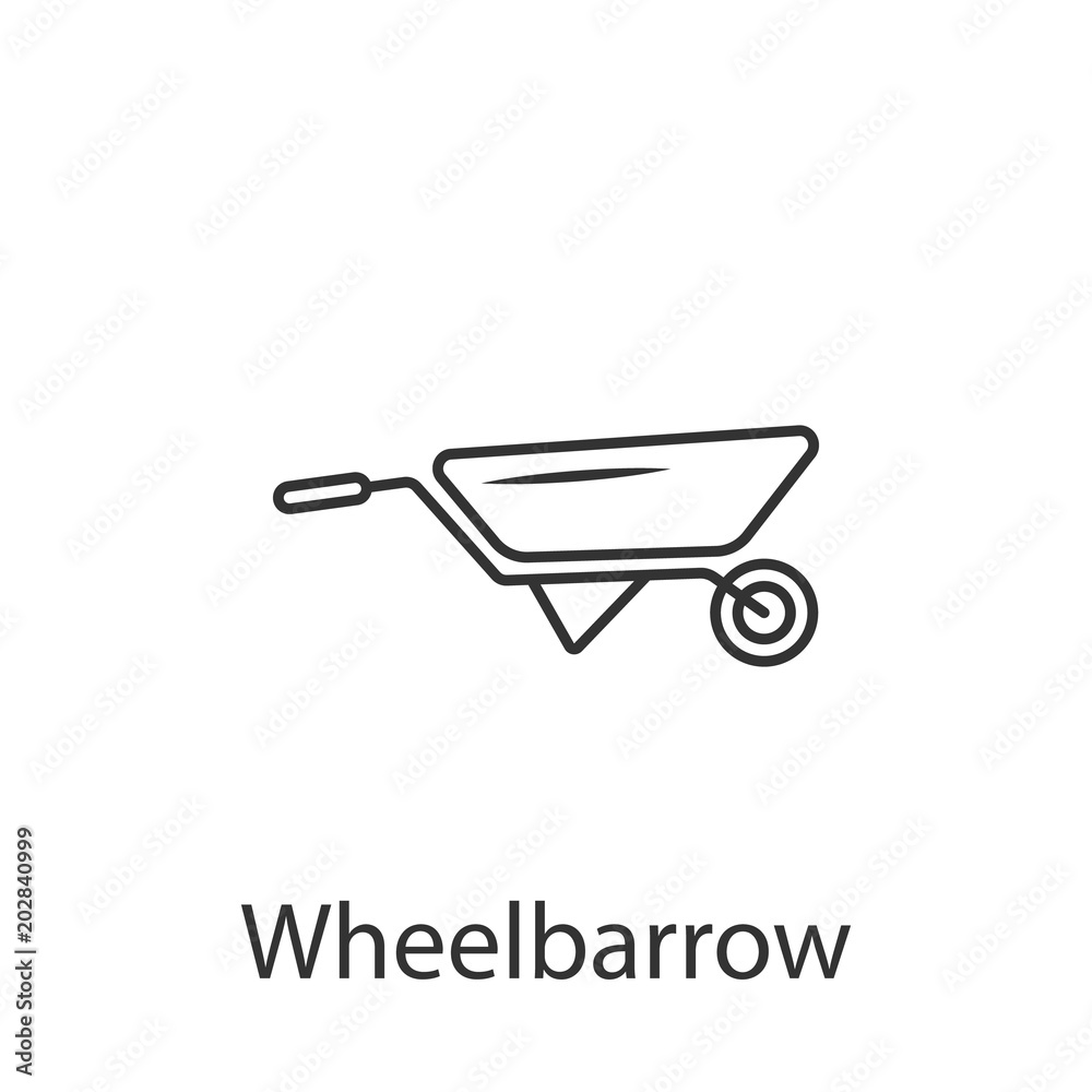 Wheelbarrow cart icon. Simple element illustration. Wheelbarrow cart symbol design from Construction collection set. Can be used in web and mobile Wheelbarrow cart icon. Simple element illustration. Wheelbarrow cart symbol design from Construction collection set. Can be used in web and mobile