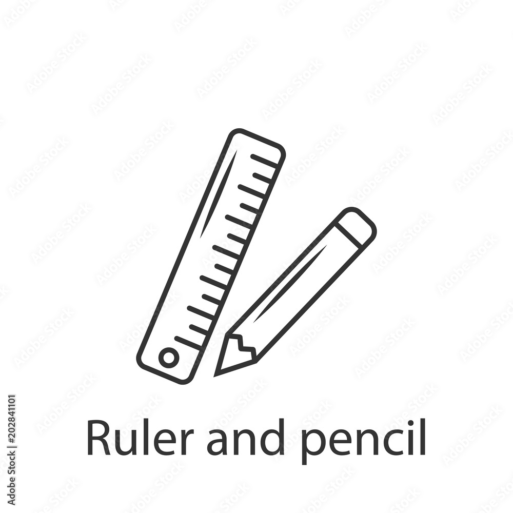 Fotografie Pencil and ruler icon icon
