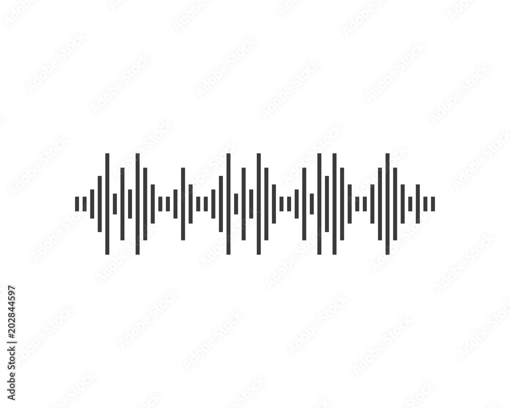 Sound wave vector icon