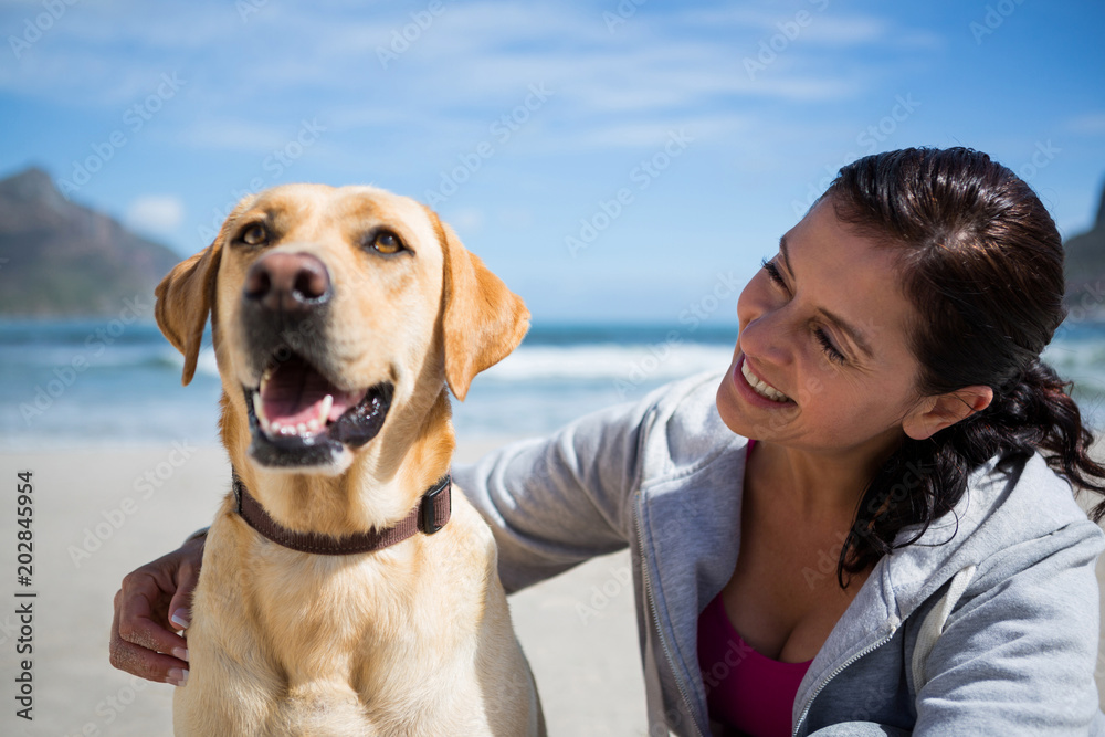 Woman with his pet dog Woman with his pet dog