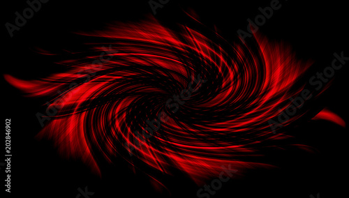  Abstract swirl spiral rotational background.  Red magic design round whirl. Space swirl trail effect isolated on black 