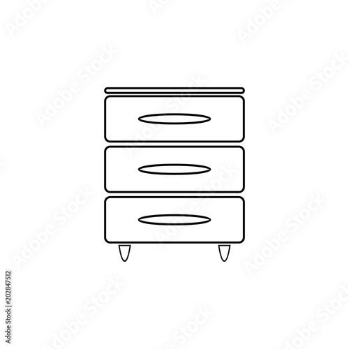 nightstand icon. Element of furniture for mobile concept and web apps. Thin line  icon for website design and development, app development. Premium icon