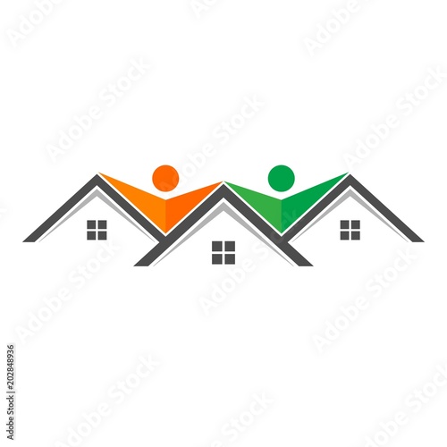 home logo. house and roof icon. building symbol. vector eps 08.