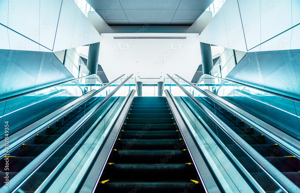 Фотография Modern escalator low angle view.