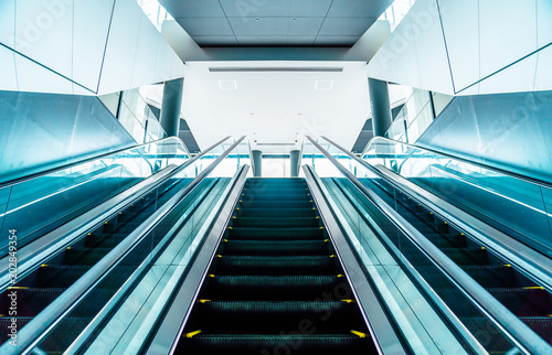 Фотография Modern escalator low angle view.